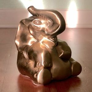 VTG Solid Brass Elephant Figurine, Paper Weight